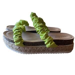 Torrid Sandals 9 Wide Width Lime Green Platform Flatform Jute Braided Flatform